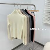 高领无缝一体成衣百搭100全羊毛针织毛衣打底 英英Chili 10.28