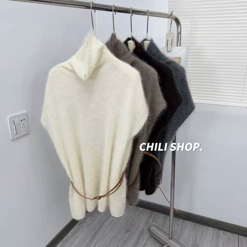 【英英Chili】欧货气质堆堆领高领时髦设计师款拉绒马甲 09.27