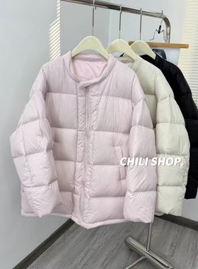 【英英Chili】圆领极简风韩系宽松泡芙蓬蓬90白鸭绒羽绒服 11.18