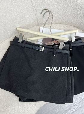 【英英Chili】毛呢秋冬韩系百搭简约设计巨显瘦短裙裤 10.31