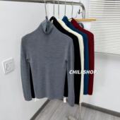 高领扬子纱100精纺全羊毛可机洗针织毛衣打底 英英Chili 10.28