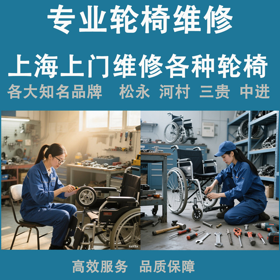上海地区轮椅轮椅上门维修各大品牌松永三贵中进河村等各个品牌