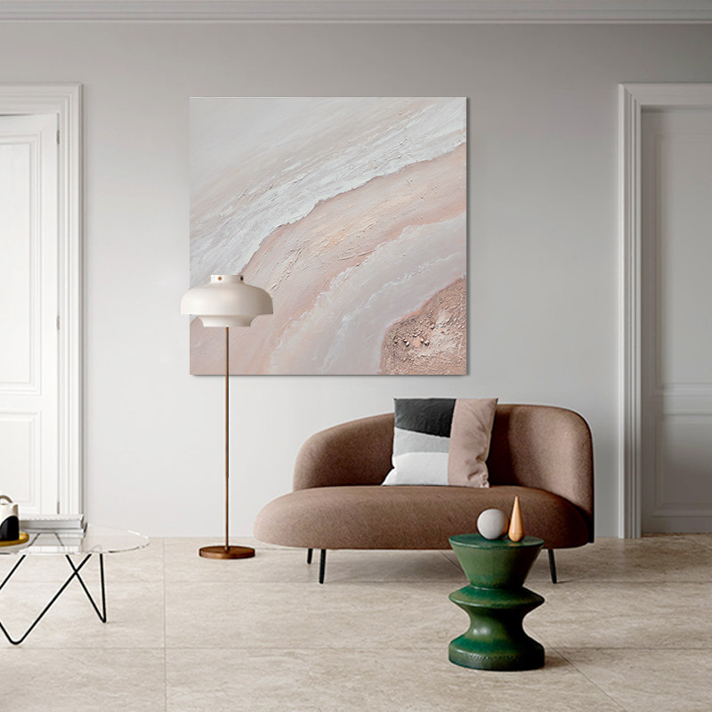 e painting油画手绘 | 盐2>抽象风景客厅油画餐厅装饰画北欧风