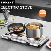 跨境出口SOKANY5112电炉可调温家用双锅电炉烹饪炉ELECTRIC STOVE
