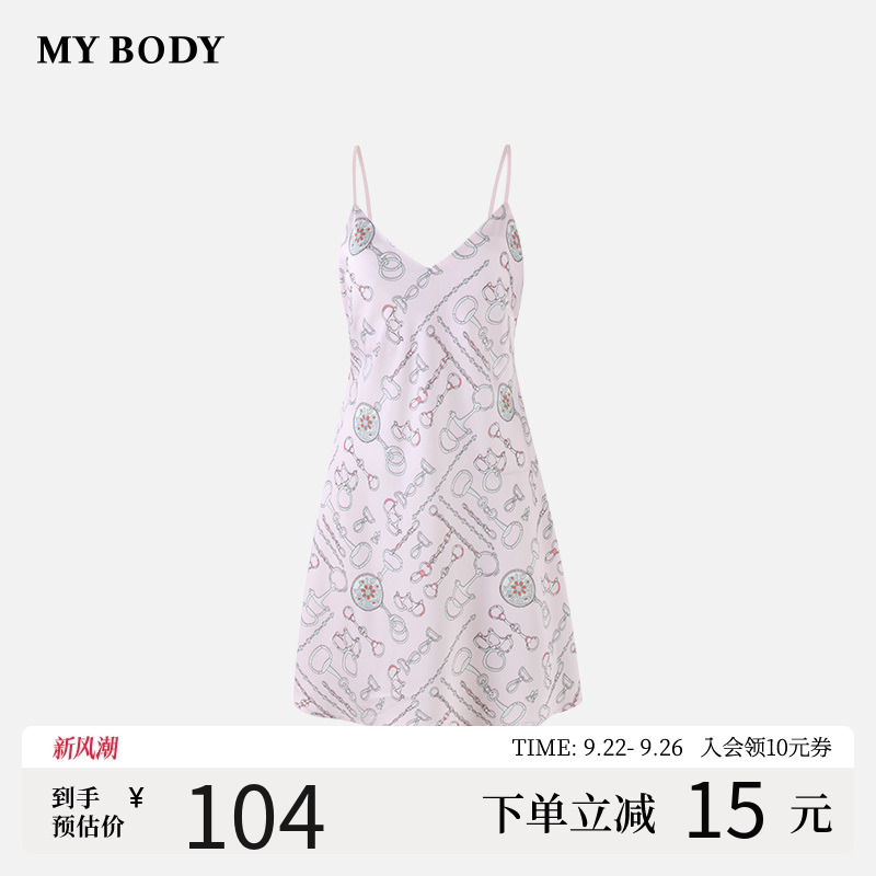 MYBODY春夏性感V领睡裙女