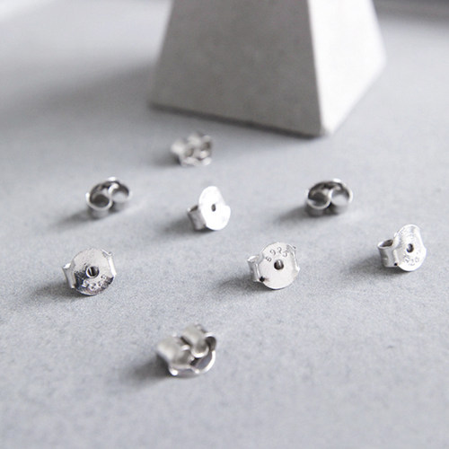 s925纯银耳堵银耳钉耳环后耳塞