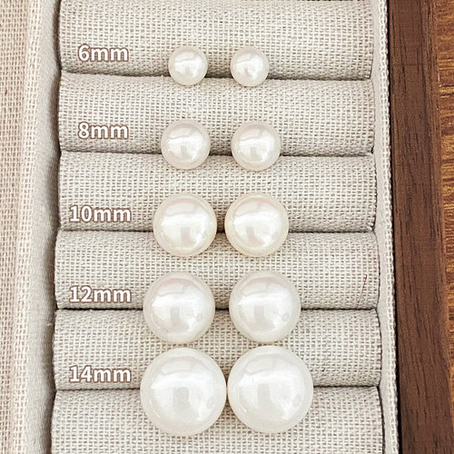 馒头珍珠耳钉女气质港风耳饰