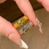 高级感碎冰冰戒指女小众设计尾戒女小指素圈戒指2025新款 指环 爆款