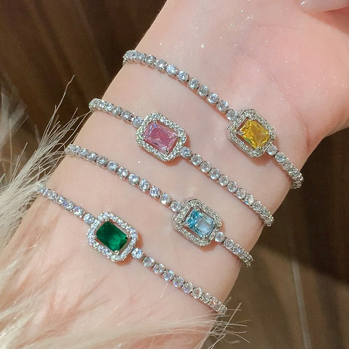 锆石方糖水晶手链女生轻奢高级感
