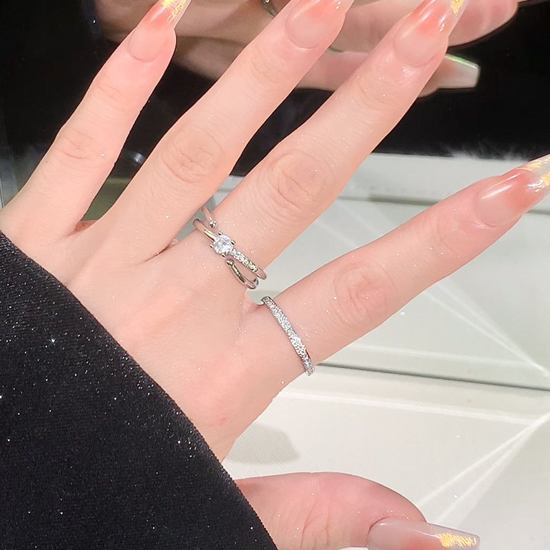 闪钻交织戒指女高级感百搭