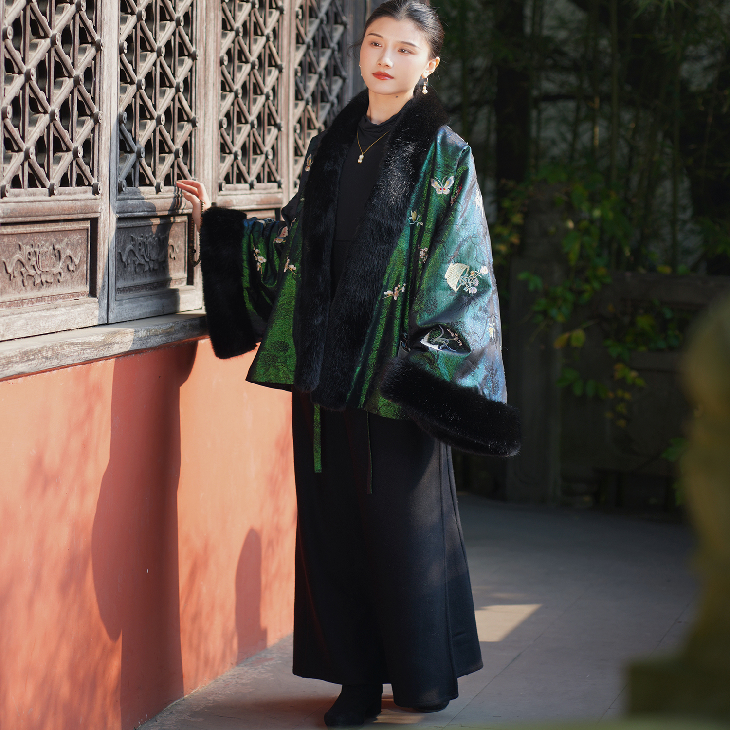 新品预告【大满】真丝金通晋制改良褶衣羊毛旋裙秋冬汉服厚款女装