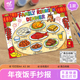除夕年夜饭菜单英语文手抄报儿童画模板电子版 春节新年团圆饭