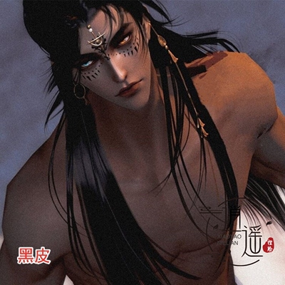 【封夭】一梦江湖手游成男捏脸-楚留香-黑皮异瞳《宙斯》帅气