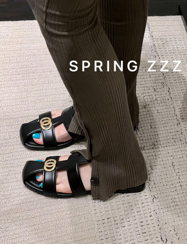 【Spring zzz】自带贵气！26s夏季新款 头层牛皮罗马度假平底凉鞋