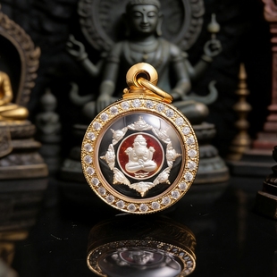 泽度金 2550小模旁巴干纯银版 鎏金壳 龙婆龙耐 常子家泰国佛牌