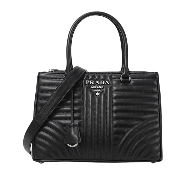 Prada 普拉达 女士牛皮LOGO饰百搭女士手提时尚休闲单肩斜跨包