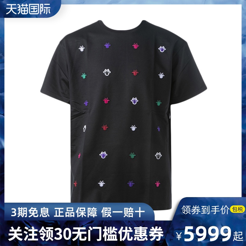Dior Homme 男士黑色迪奥时尚休闲纯棉圆领宽松短袖T恤