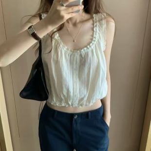 Hand made-26夏上新ounce法式花边背心w5752