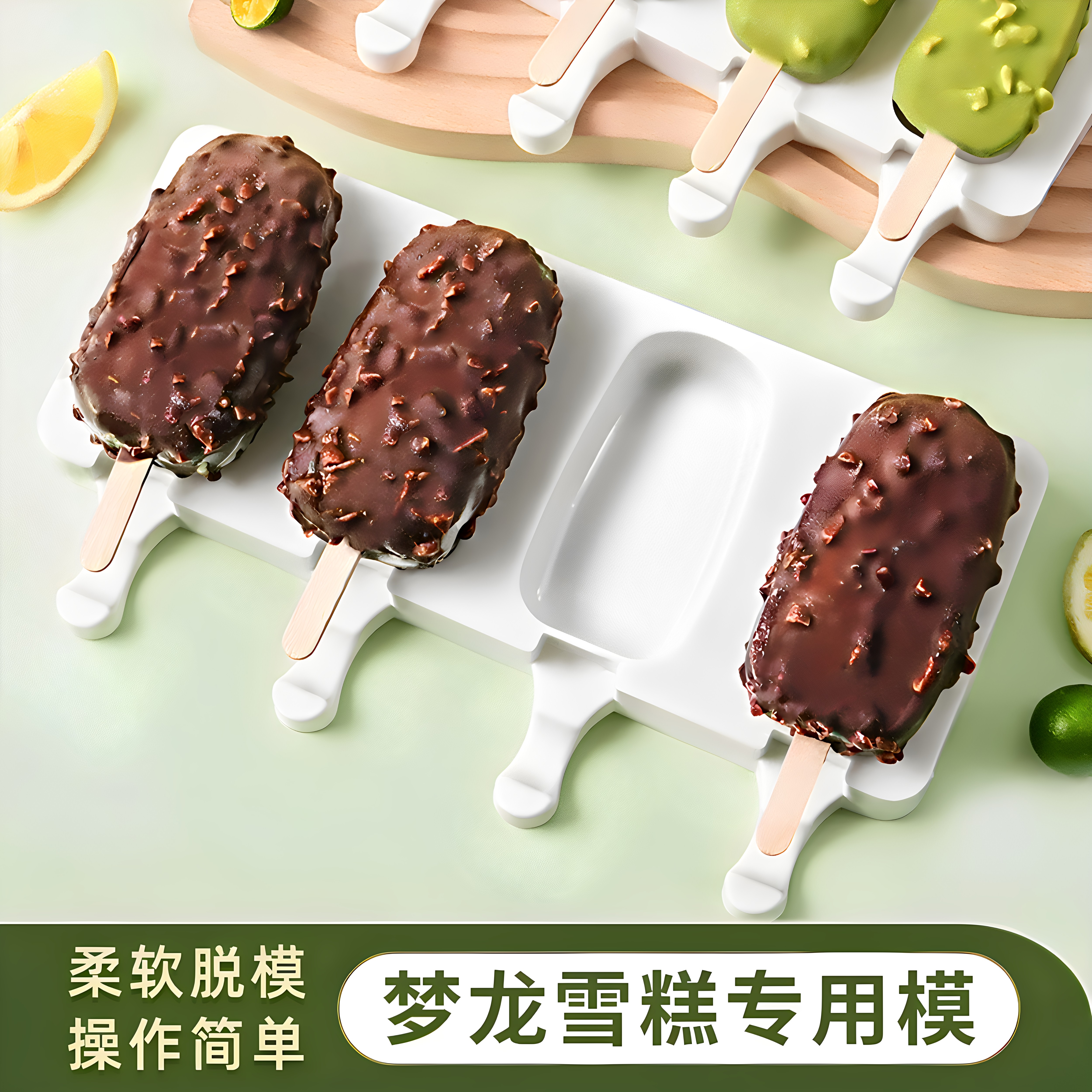 自制梦龙雪糕硅胶模具加厚易脱模