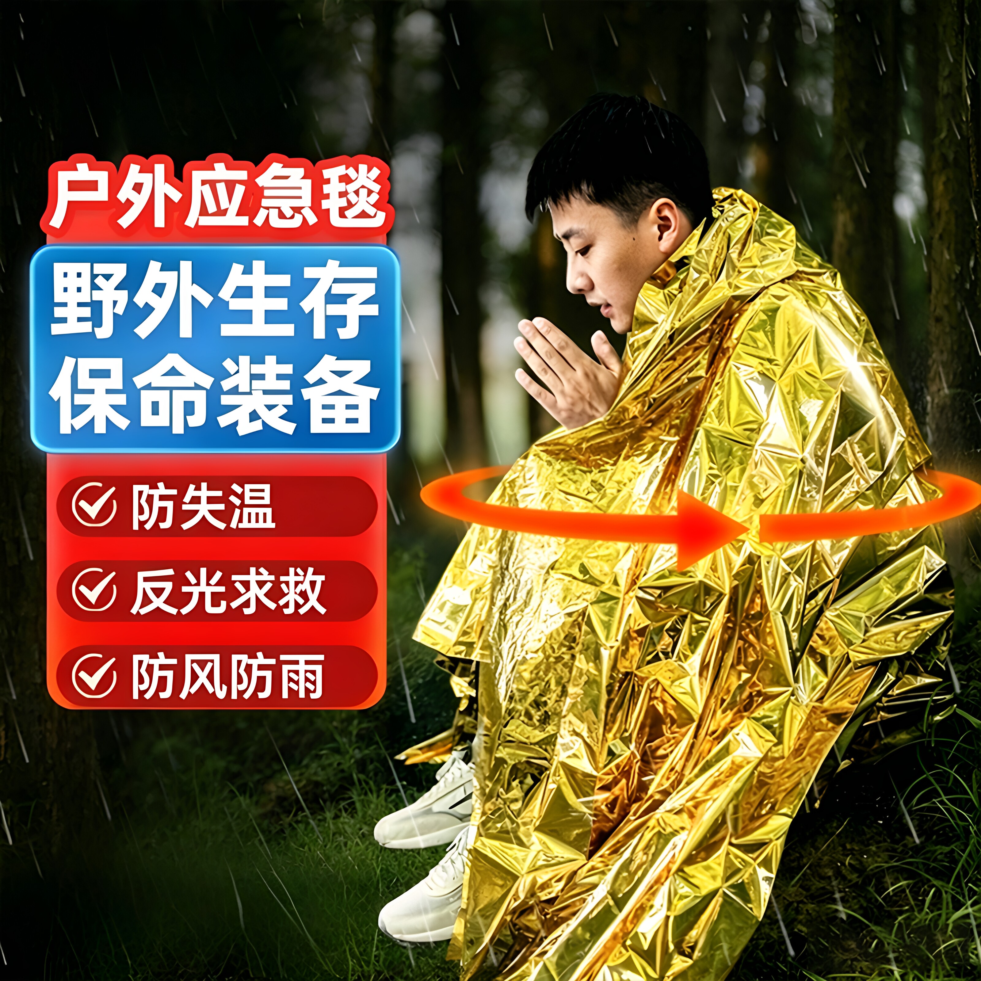 户外应急加厚保温毯防寒2个装