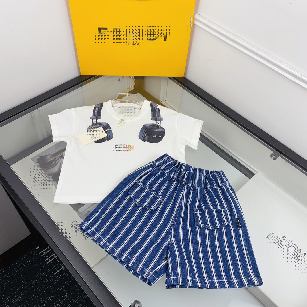 男宝宝套装夏装字母印花上衣复古条纹裤男童超萌洋气潮婴童两件套