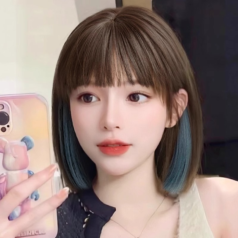 假发女全头套新款短发挑染波波头