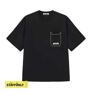 STAFFONLY 黑色毛织FOLIO口袋T恤设计师潮流男女同款26春夏新品