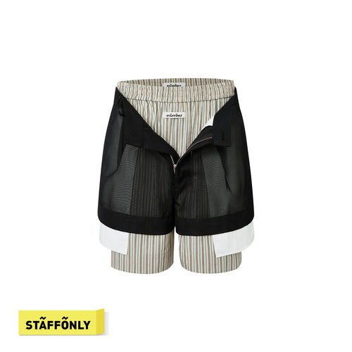 STAFFONLY 网纱叠穿短裤解构拼接男女同款个性中裤裤子26春夏新品