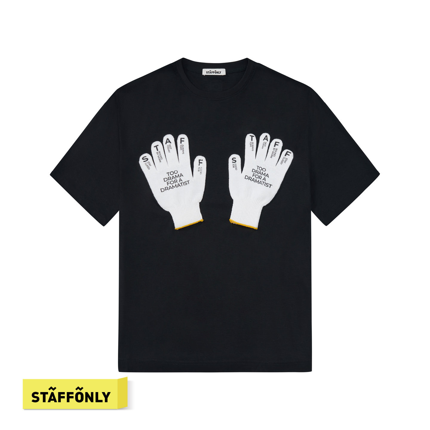STAFFONLY 手套T恤潮流印花个性情侣宽松圆领体恤上衣26春夏新品