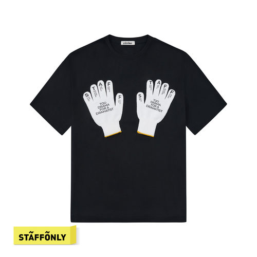 STAFFONLY 手套T恤潮流印花个性情侣宽松圆领体恤上衣26春夏新品
