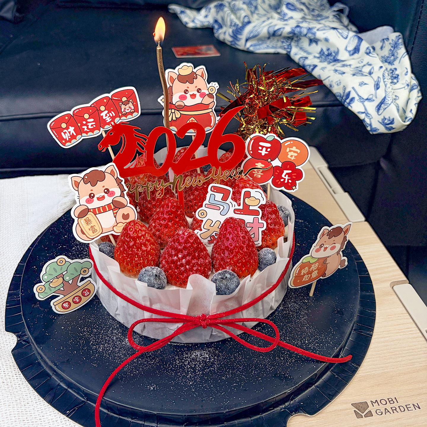 网红新年蛋糕装饰插牌万事胜意祝福语亚克力跨年烘焙装扮插件配件