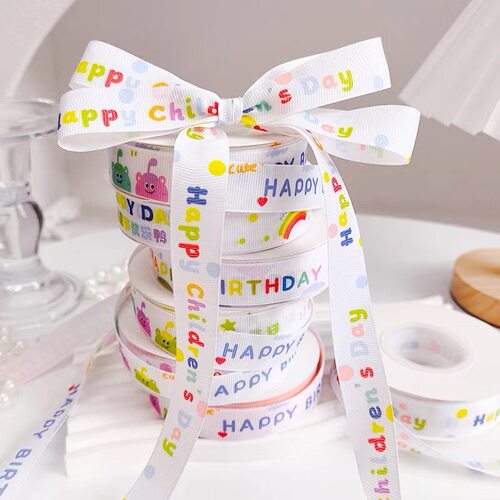 六一儿童节卡通图案祝福语彩色丝