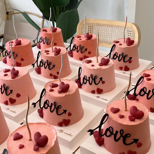 2025情人节love亚克力蛋糕装饰插