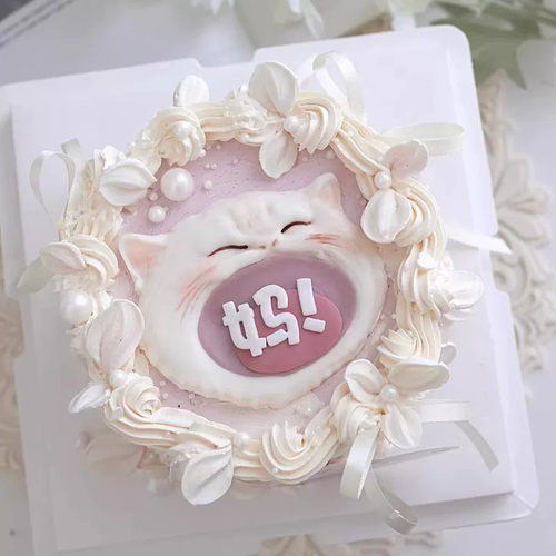 母亲节妈宝猫蛋糕装饰亚克力MOM插件叫妈小白猫切模摆件生日烘焙
