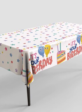 一次性餐具桌布生日派对甜品摆台儿童生日户外野餐布主题装饰道具