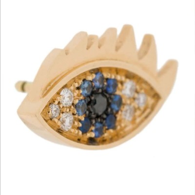 意大利设计师 DELFINA DELETTREZ 眼睛钻石耳钉 蓝色