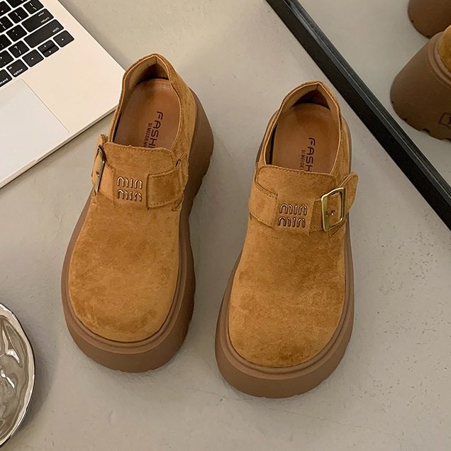 2026复古全包勃肯鞋女春季新款磨砂厚底松糕增高一脚蹬乐福鞋单鞋,女鞋,时尚雪地靴,淘宝优惠券,粉丝福利购,淘宝优惠卷