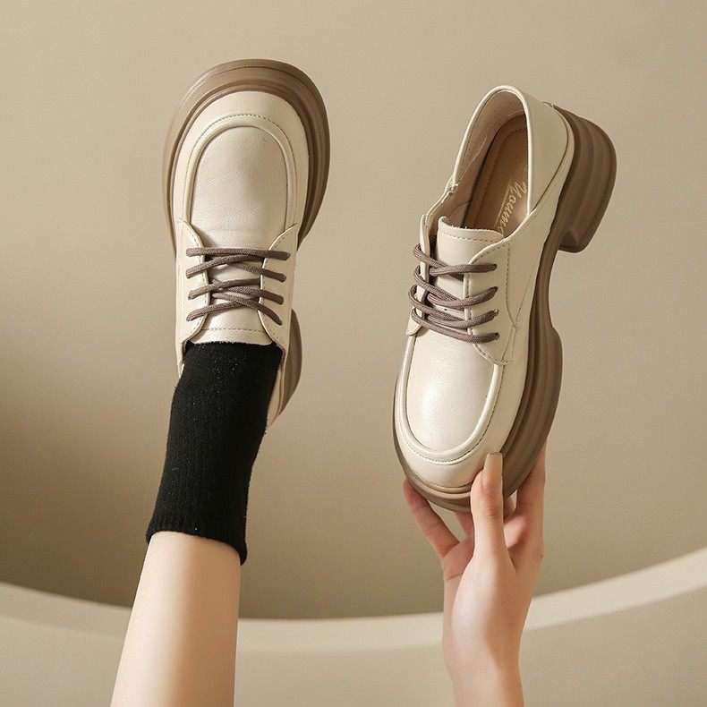 2026厚底乐福鞋女秋季新款英伦高跟单鞋复古粗跟黑色松糕jk小皮鞋,女鞋,深口单鞋,淘宝优惠券,粉丝福利购,淘宝优惠卷