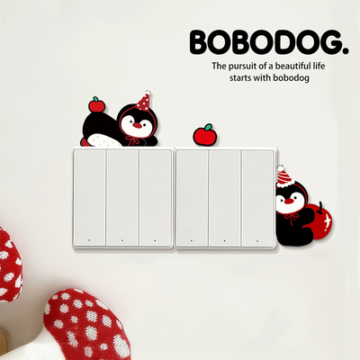 开关美化边框套可爱卡通创意装饰自粘防水开关保护套开关墙贴防脏
