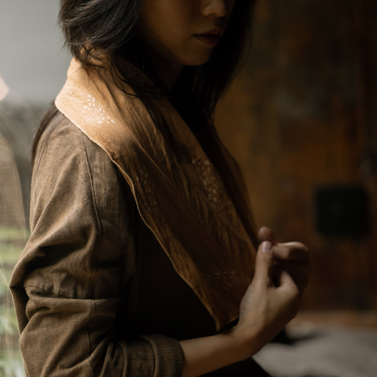 封面是花纯棉植物染型糊染手帕