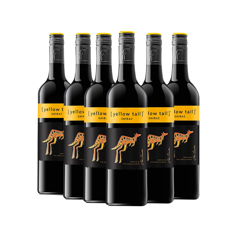YellowTail黄尾袋鼠世界西拉干红葡萄酒莫斯卡托甜白桃红智利进口