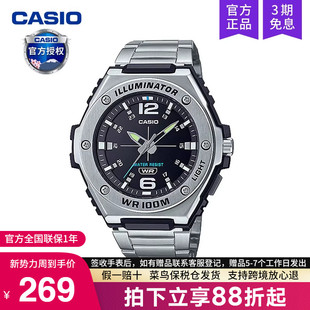 100HD casio卡西欧手表男士 非机械MWA 石英电子正品 运动学生款