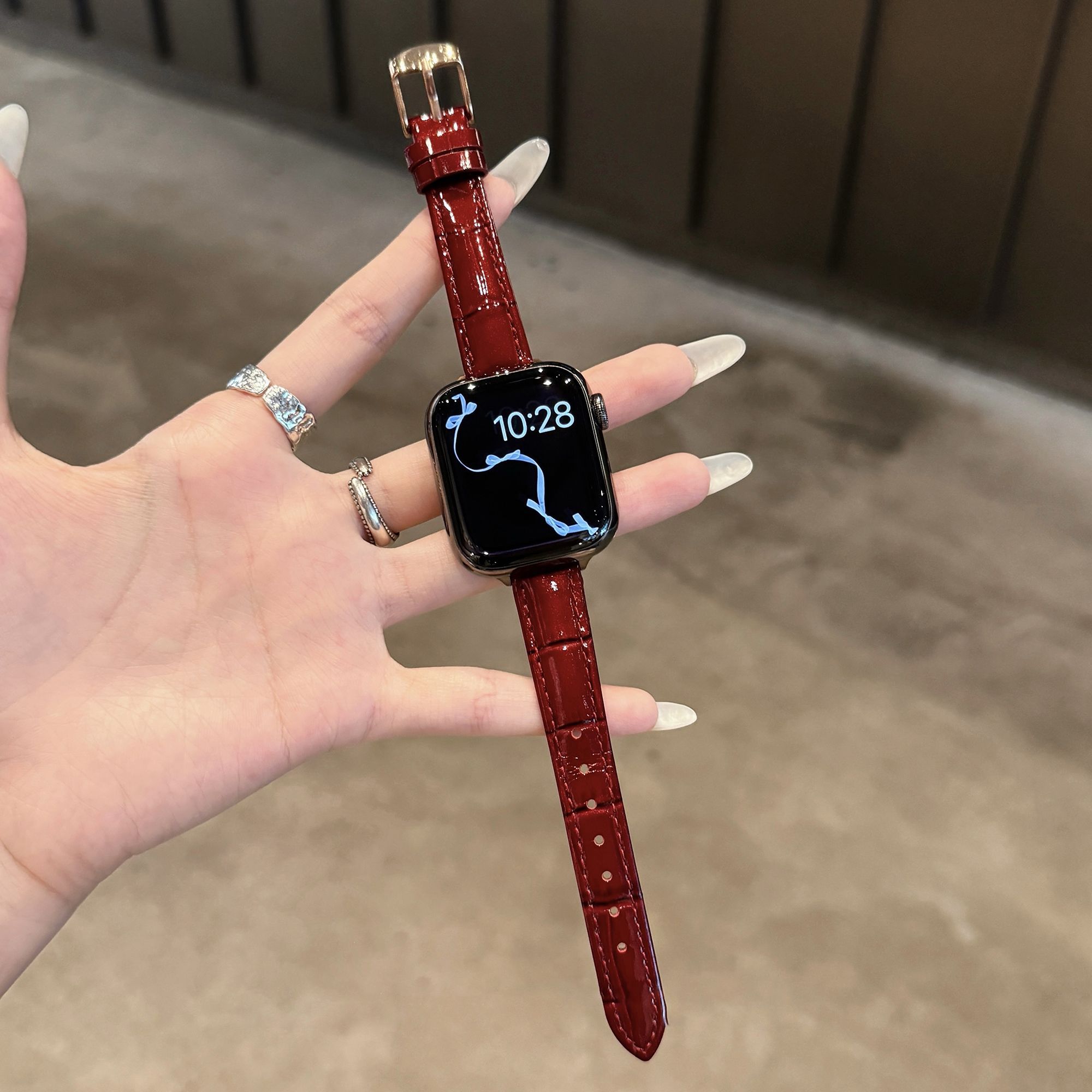 竹节纹皮质适用华为FIT4pro手表带watchFit432高级小米98pro新款