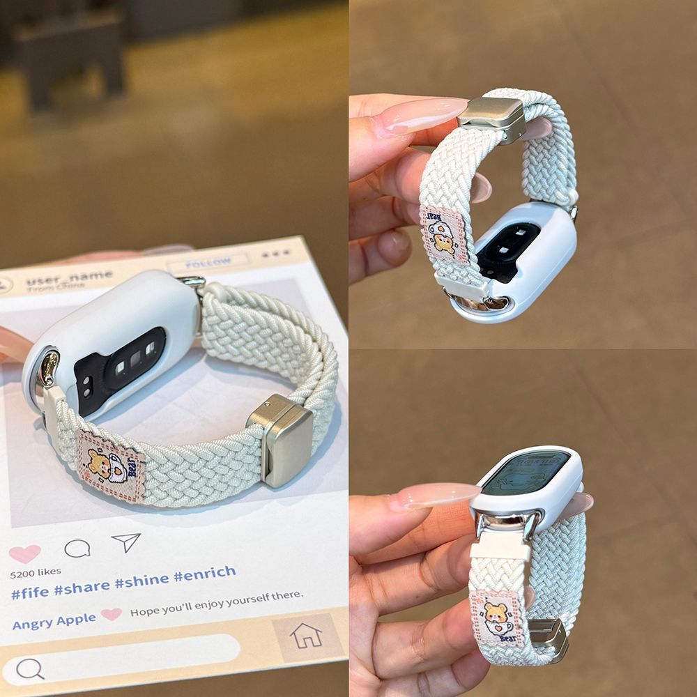 茶杯小熊适用小米手环10表带新款编织9/8磁吸陶瓷版腕带高级弹力9