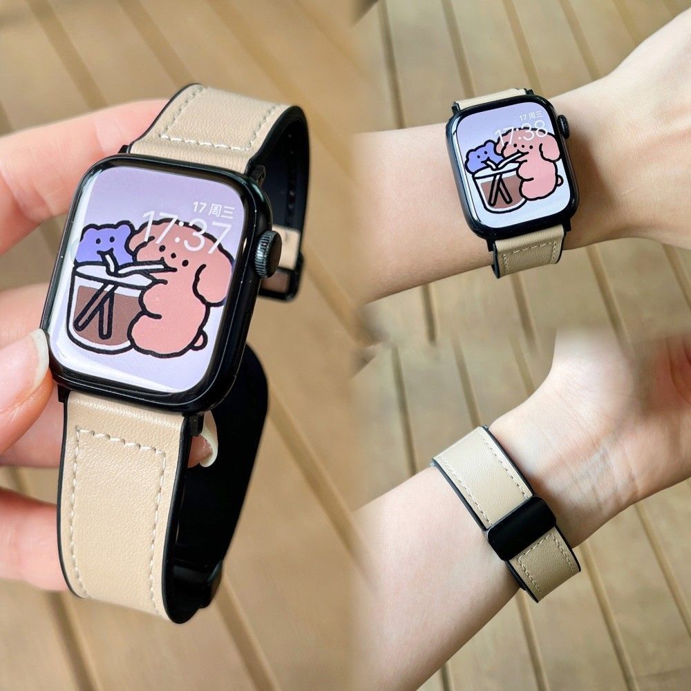 适用荣耀手表X5表带Honor X5折叠磁吸扣真皮质男女ins高颜值学生5