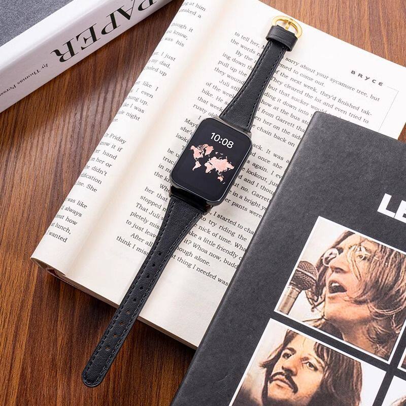 马蹄扣适用新款荣耀X5i手表带运动细款HaylouWatch X5i皮质腕带X5