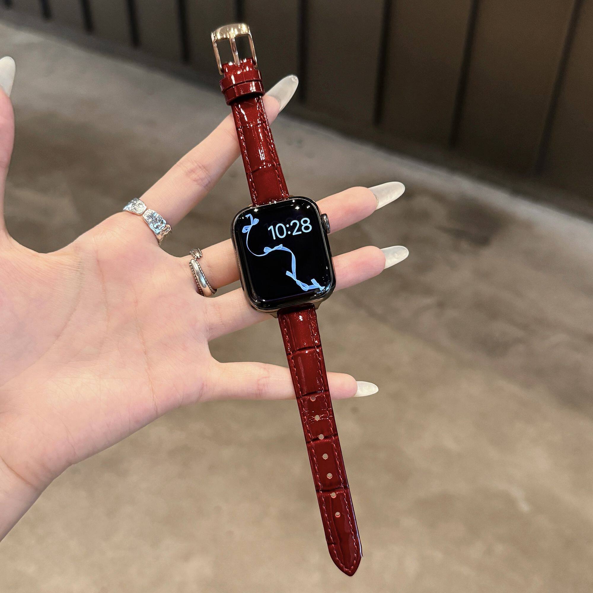 竹节纹皮质适用华为FIT5pro手表带watchFit5高级小米9pro新款8pro