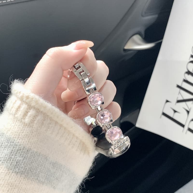kt猫凯蒂闪钻链条金属适用小米手环10/9/8NFC陶瓷版女轻奢腕带米9