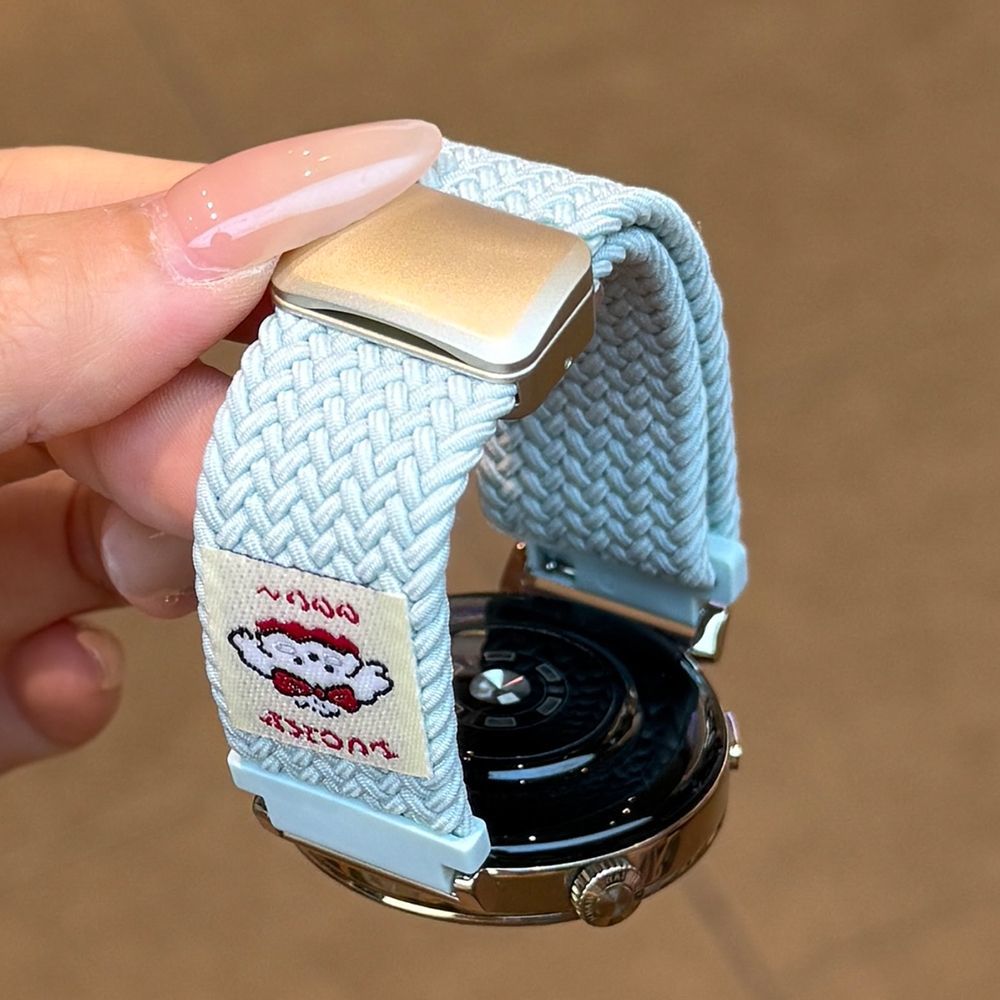 适用vivoWatch5表带iqoowatch3卷毛狗编织磁吸扣VIVO GT2运动表带