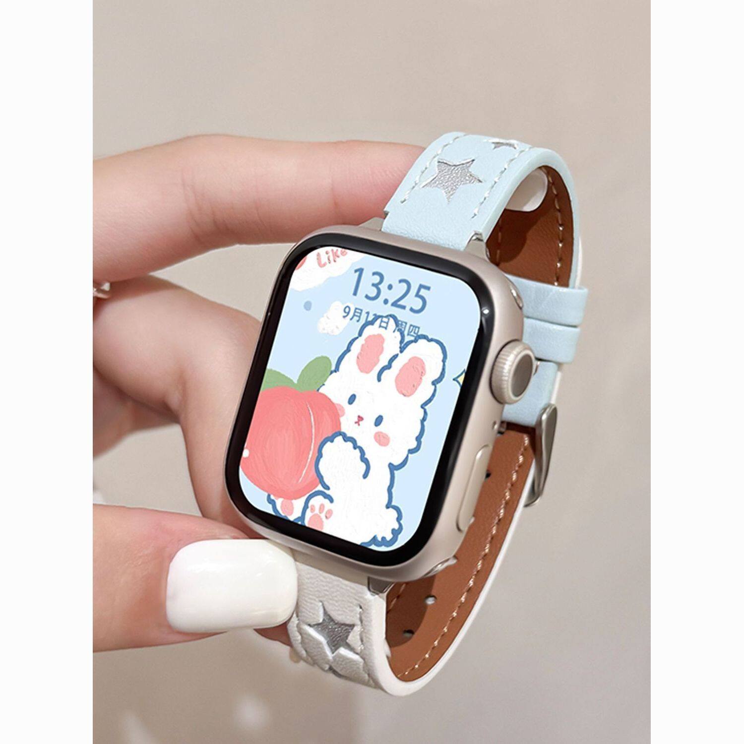 适用apple watchS11/109表带iwatch7/6/5/4苹果42mm银河星谷se3/2